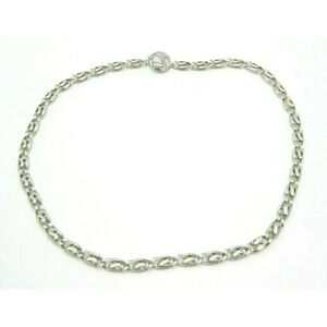 Pcraft Embossed Thick Chain Link Silver Tone Neckl